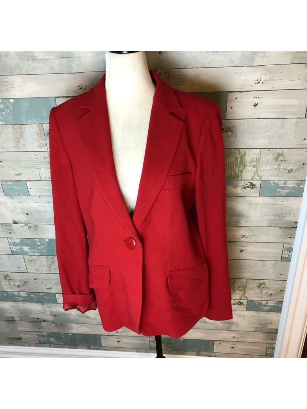 Armani Collezioni Red Single-Button Women's Blazer